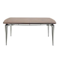 Elegante houten tafel met moderne metalen poten