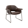 "Moderne Leren Stoel met Stalen Frame"