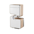 **Moderne Opbergkast met Houten Accent en Minimalistisch Design**